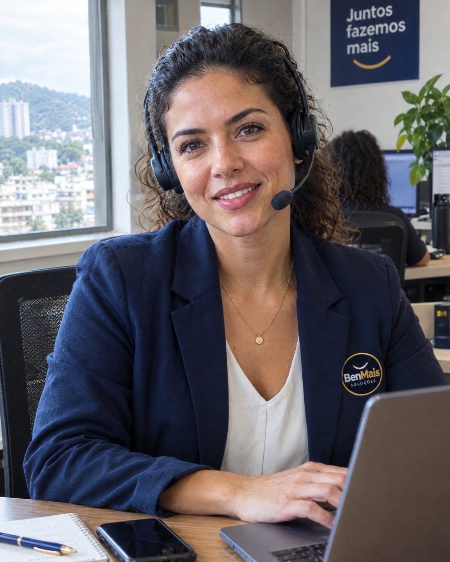 Consultora da BenMais Maternidade em atendimento